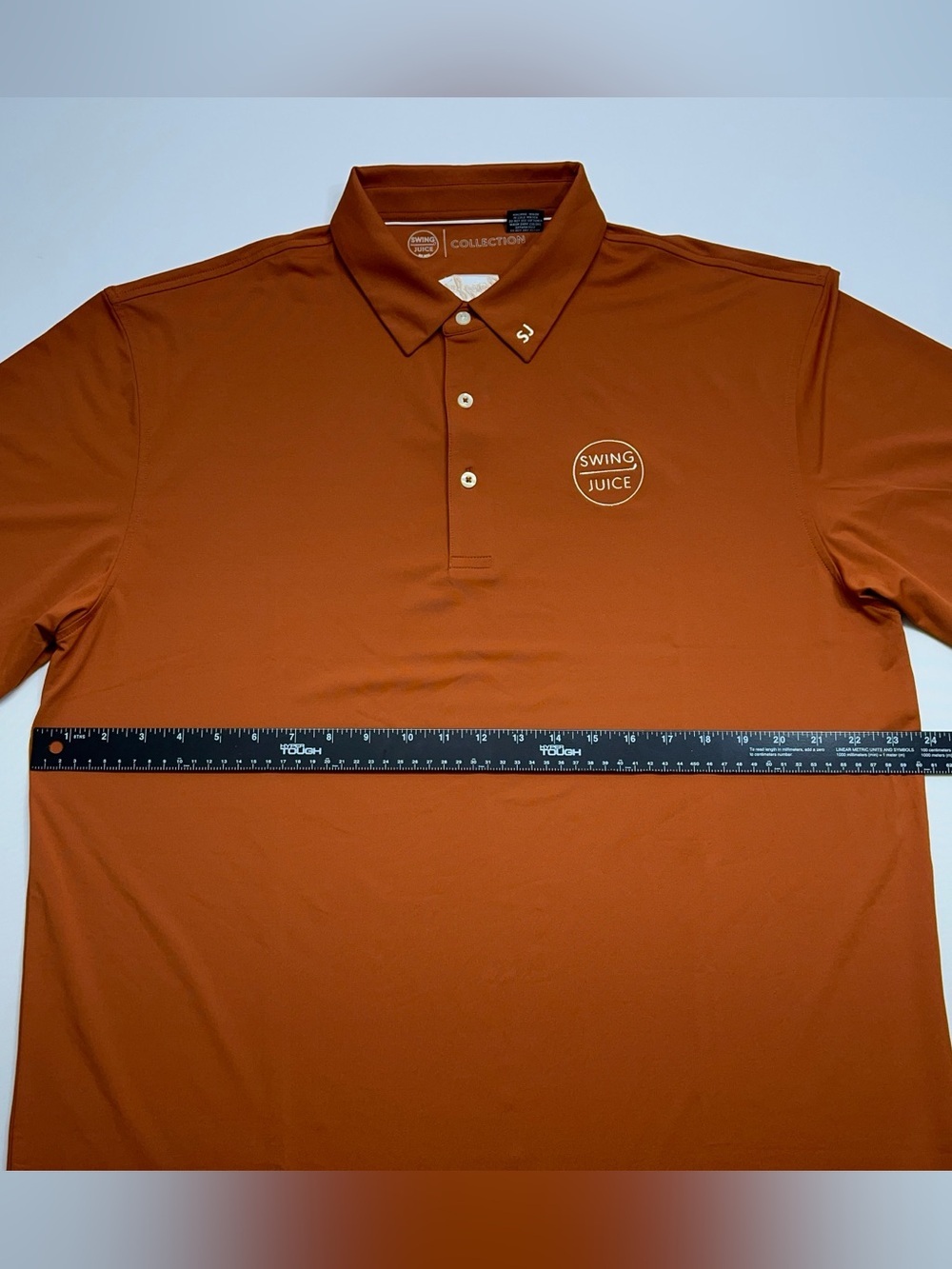 Swing Juice Golf Polo Shirt Mens Size XL Performance Bamboo Charcoal Orange - Picture 8 of 12